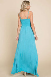 Culture Code Full Size Smocked Cami Maxi Dress with Pockets OutfitFlow